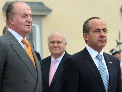 El Rey y Felipe Calderón, en Madrid en junio de 2008.