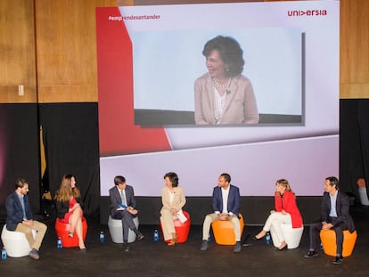 Ana Bot&iacute;n interviene en Vigo el encuentro de emprendedores, en una imagen cedida por el Santander.