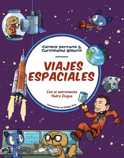 Portada de 'Viajes espaciales. Ciencia perruna & curiosidad gatuna'. SHACKLETON EDITORIAL