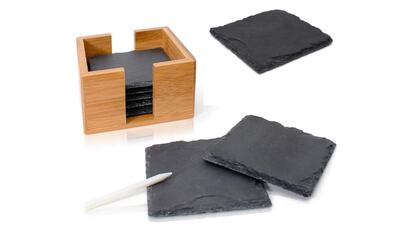 Juego de ocho posavasos de pizarra