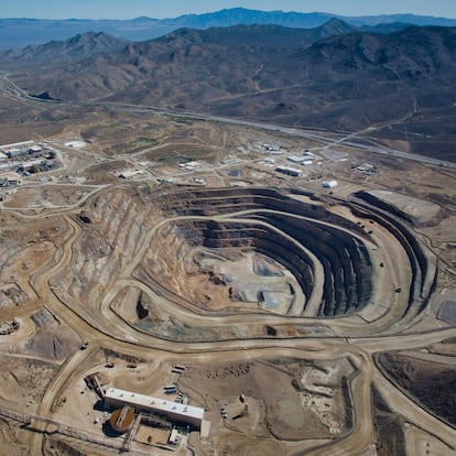 FILE - This 2024 photo provided by MP Materials shows an aerial view of the company's mine in Mountain Pass, Calif. (MP Materials via AP, File)