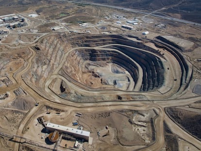 FILE - This 2024 photo provided by MP Materials shows an aerial view of the company's mine in Mountain Pass, Calif. (MP Materials via AP, File)