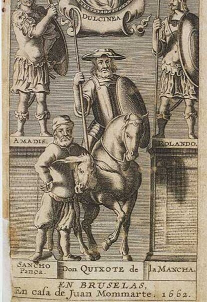Frontispicio de la primera edición ilustrada en español del 'Quijote' (1662).