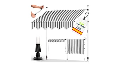 Portable awning on white background