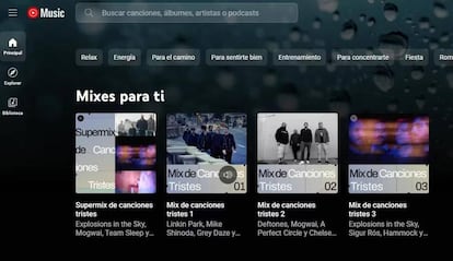 Nuevos Mixes de YouTube