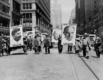 Manifestación comunista del 1 de mayo de 1935, en Nueva York.