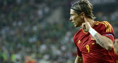 Torres festeja uno de sus goles.
