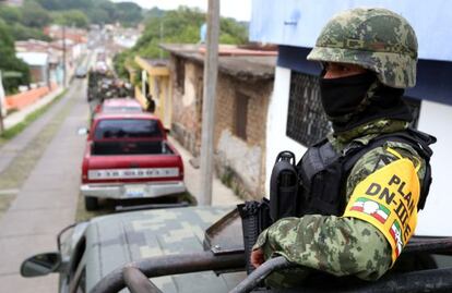 Un soldado mexicano en el Estado de Colima.