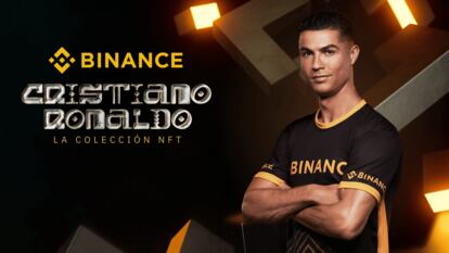 Cartel promocional de los NFT lanzados por Binance junto a Cristiano Ronaldo.