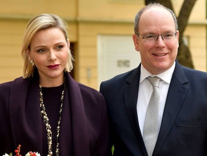 Charlène y Alberto de Mónaco, el 18 de diciembre de 2019 en Montecarlo.