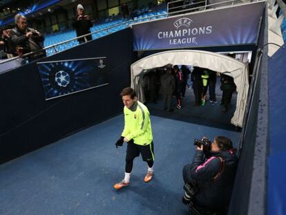 Messi, ayer en el Etihad Stadium.