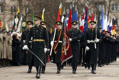 Ceremonia conmemorativa de la independendencia de Lituania de la URSS, el 11 de marzo.