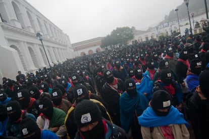 Zapatistas en San Crist&oacute;bal de las Casas.