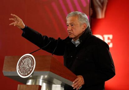 López Obrador en rueda de prensa el pasado domingo.
