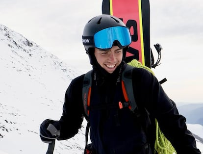 Patrick Gilmartín Aventín, de 23 años, en las montañas de Huesca.