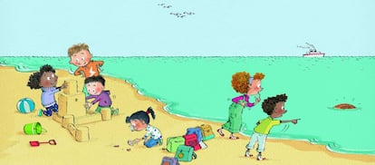 Una de las ilustraciones de 'Lola y la tortuga', el nuevo libro educativo de CaixaBank.