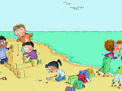 Una de las ilustraciones de 'Lola y la tortuga', el nuevo libro educativo de CaixaBank.