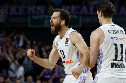 Sergio Rodríguez durante el quinto partido de los cuartos de final de la Euroliga entre el Real Madrid y el Partizán, en el Wizink Center este miércoles.