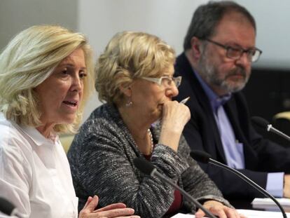 La delegada del Gobierno en Madrid, Concepci&oacute;n Dancausa; la alcaldesa de Madrid, Manuela Carmena.