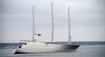 El &#039;Sailing Yatch A&#039;, en una pasada traves&iacute;a por Dinamarca.