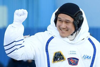 Norishige Kanai, antes del lanzamiento de la Soyuz MS-07 en Baikonur (Kazajst&aacute;n), el 17 de diciembre del a&ntilde;o pasado.