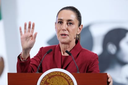 Claudia Sheinbaum en el Palacio Nacional, Ciudad de México, el 2 de julio.