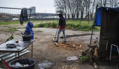 Un campo de refugiados en Roma el 30 de marzo de 2018.