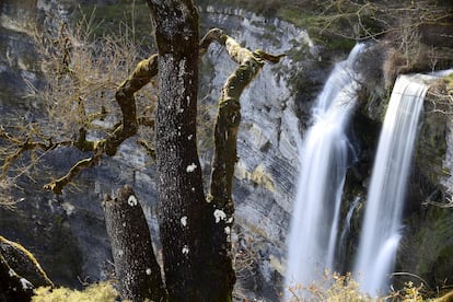 Los senderistas y montañeros conocen muy bien el parque natural de Gorbeia, el más extenso del País Vasco, a caballo entre las provincias de Álava y Bizkaia. Quizá por ello es una de las escapadas más buscadas por los vascos para practicar la bicicleta de montaña, la equitación, el senderismo o la espeleología, sobre todo en primavera y verano. Cruzado por decenas de senderos que atraviesan tupidos bosques de hayas a la sombra del monte Gorbea, el parque esconde maravillas como la cascada de Goiuri (en la foto), un salto de agua de 105 metros de altura; las espectaculares cuevas de Balzola y Mairuelegorreta; embalses y humedales; y el santuario románico de Nuestra Señora de Oro, cuya edificación actual es del siglo XVI sobre las ruinas de su antecesor románico del siglo XII. Este 'santuario de las bellas cumbres', como suelen denominarlo los vecinos de la zona, se alza en la cumbre rocosa de Peñas de Oro, entre arboledas, hayas y robles. <br><br><i>El parque está a 30 minutos en coche de Vitoria.</i>