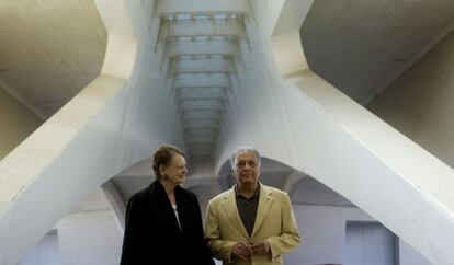 Helga Schmidt y Zubin Mehta el día que éste anunció su despedida de Valencia.