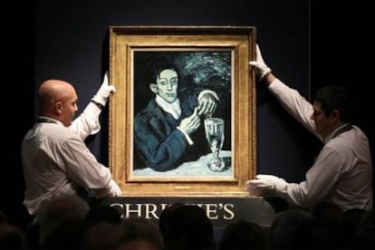 'El bebedor de absenta', de Picasso, fue subastado en Christie's de Londres en 2010.