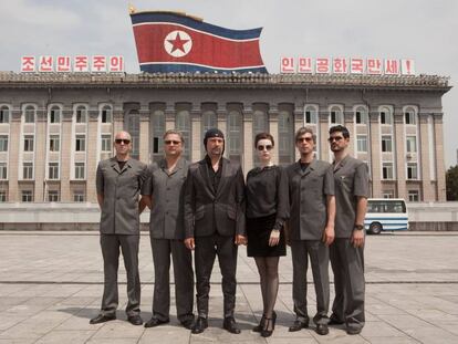 Los componentes de Laibach, primer grupo de Occidente que celebró un concierto en Corea del Norte, protagonistas de 'Liberation Day'.