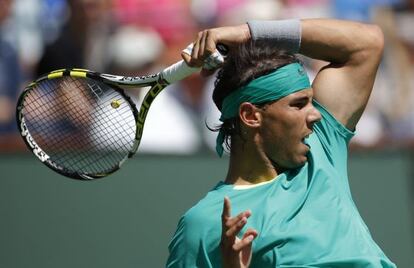 Nadal durante el partido con Berdych.