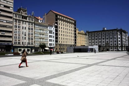 Aspecto actual de la plaza de España de Ferrol, la puerta de entrada a la ciudad.