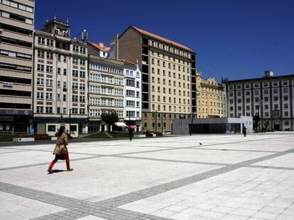 Aspecto actual de la plaza de España de Ferrol, la puerta de entrada a la ciudad.