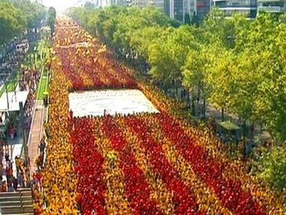 La manifestaci&oacute; de l&#039;Onze de setembre a Barcelona.