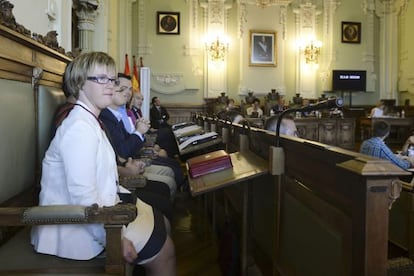 Ángela Bachiller in the Valladolid City Council chamber on her first day as a local councillor.