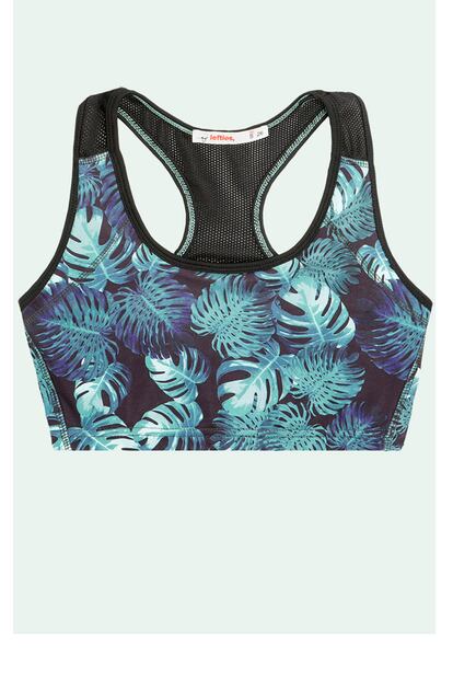 Top con estampado tropical de Lefties (7,95 euros).