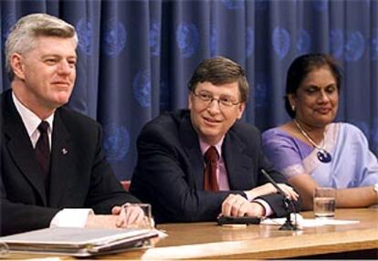 Bill Gates y Chandrika Bandaranaike, presidenta de Sri Lanka, presentan una alianza global para mejorar la nutrición en la sede de la ONU.