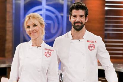 Cayetana Guillén Cuervo y Miguel Ángel Muñoz en la final de 'MasterChef Celebrity'.