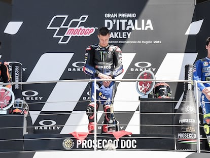 Oliveira, Quartararo y Mir en el podio del GP de Italia.