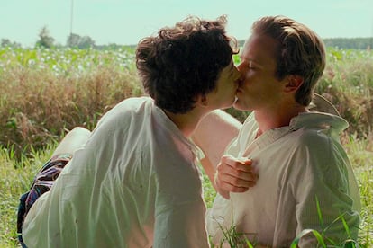 Timothée Chalamet y Armie Hammer en Call me by your name (Luca Guadagnino, 2017).