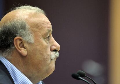 Vicente del Bosque, durante la rueda de prensa