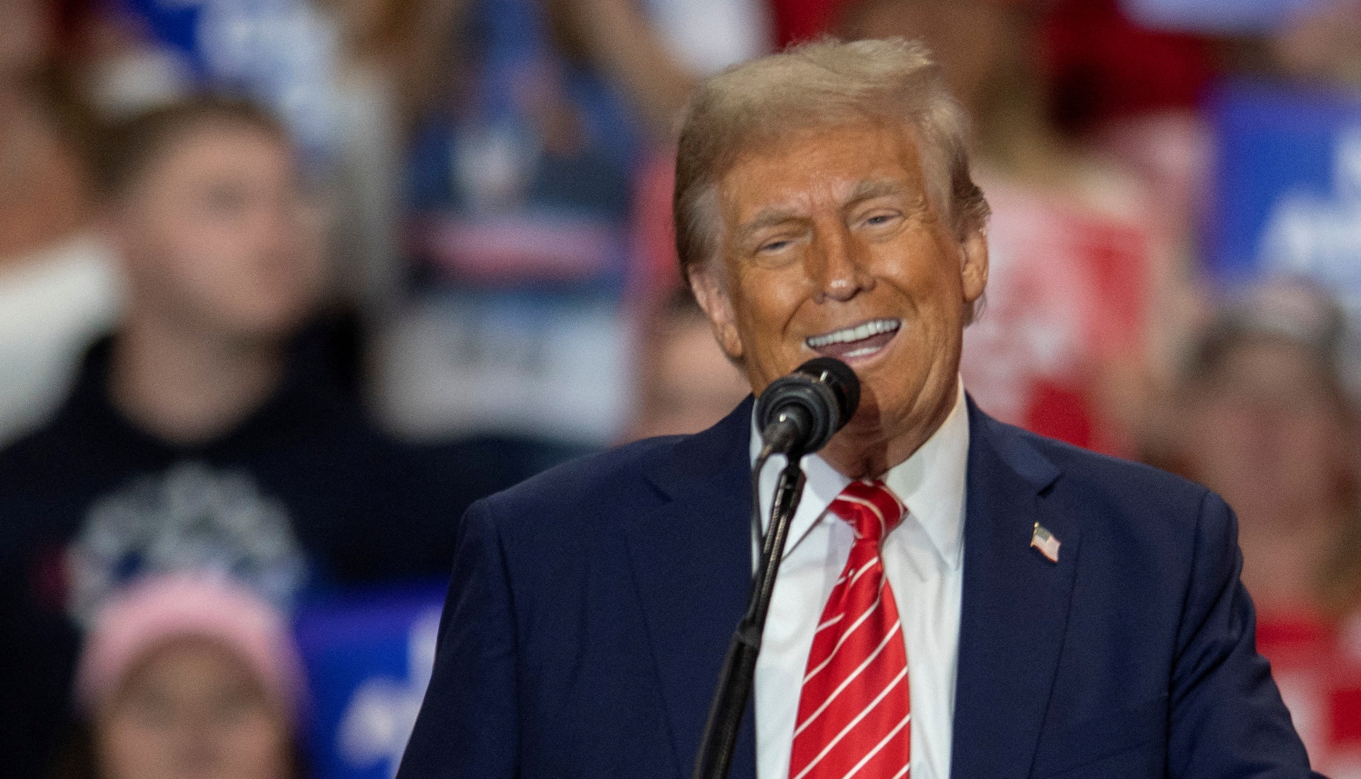 El presidente republicano Donald Trump durante la campaña electoral en North Carolina.