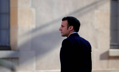 Emmanuel Macron, el 7 de febrero en París