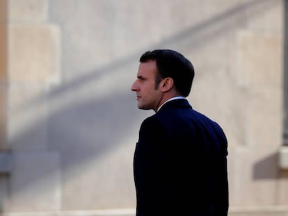 Emmanuel Macron, el 7 de febrero en París