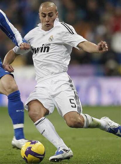 Cannavaro, durante un partido con el Real Madrid.