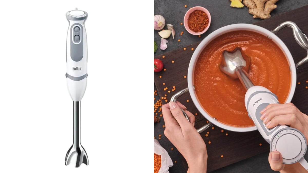Batidora de mano Minipimer con 1.000 vatios de potencia.