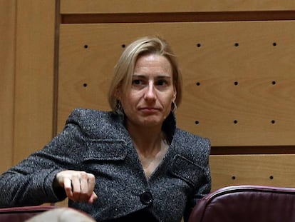 Marta Domínguez, en un pleno del Senado de 2014.