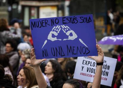 Manifestación contra la violencia de género en Madrid. 