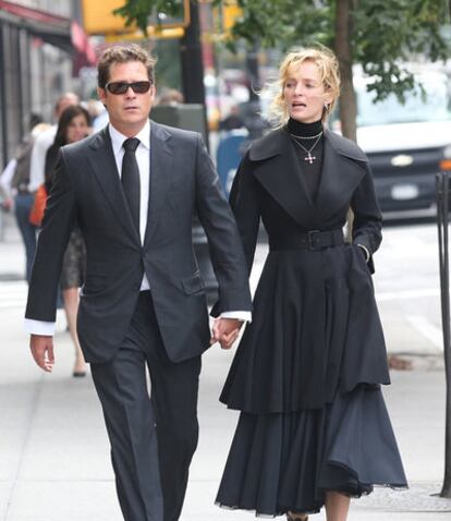 Arpad <i>Arky</i> Busson y Uma Thurman, por las calles de Nueva York